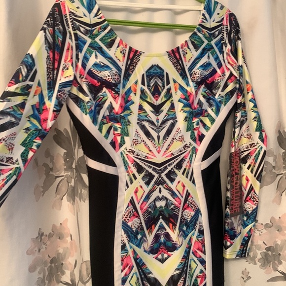 World of couture size M black/multi coloured body con dress form fitting - Picture 4 of 8